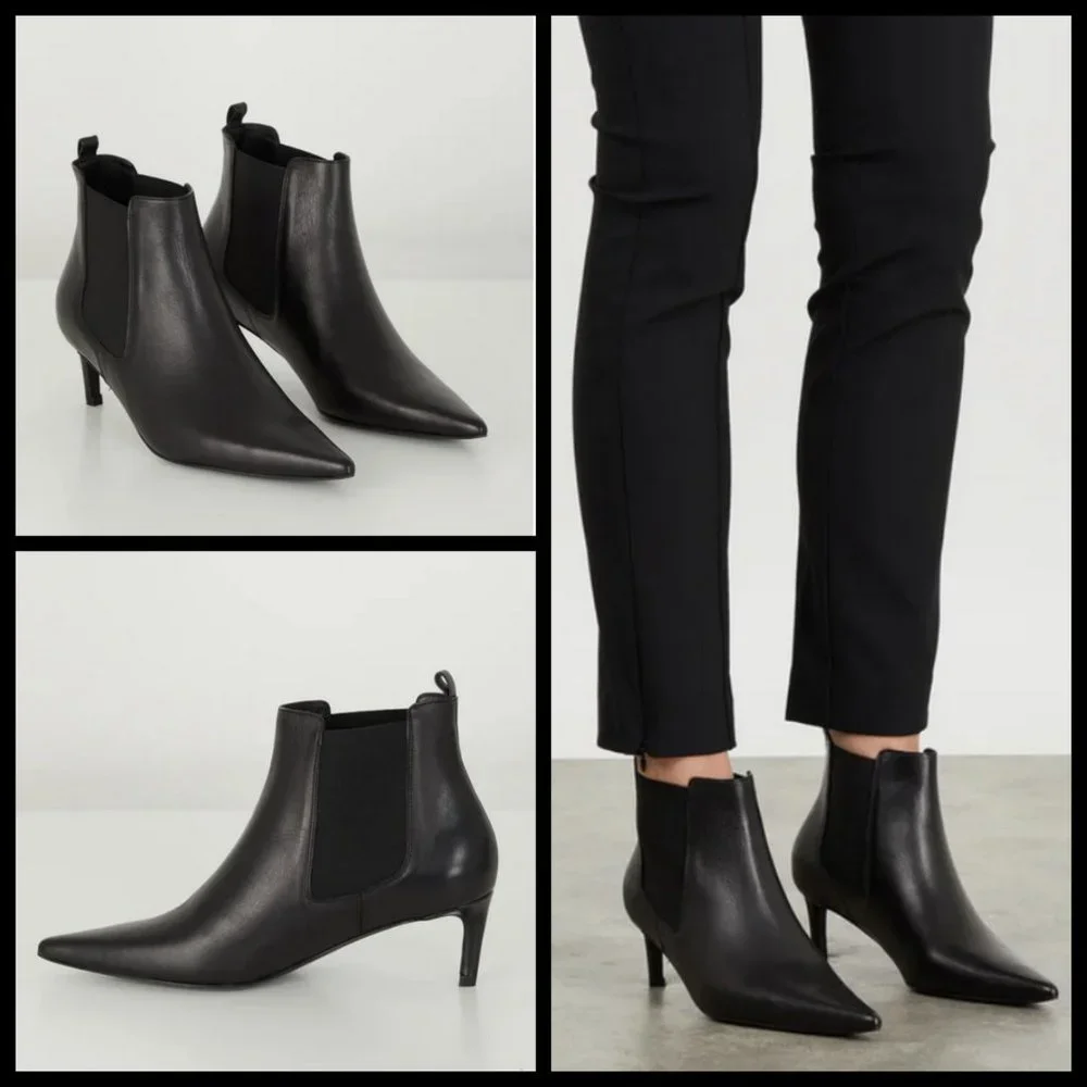 💕ANINE BING💕 Stevie Boots ~ Black Leather 37 New Without Box - Picture 4 of 16